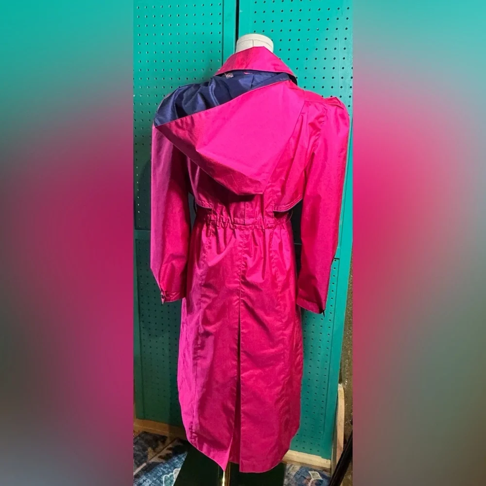 Rothschild Girls Pink Raincoat Size 14 Barbiecore Shiny Trench Coat Glam